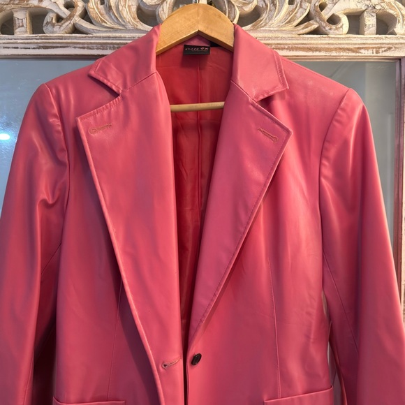 vintage pink pleather blazer - Picture 3 of 8